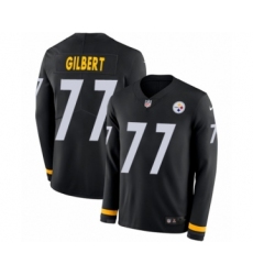 Youth Nike Pittsburgh Steelers #77 Marcus Gilbert Limited Black Therma Long Sleeve NFL Jersey
