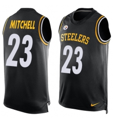 Men's Nike Pittsburgh Steelers #23 Mike Mitchell Limited Black Player Name & Number Tank Top NFL Jersey