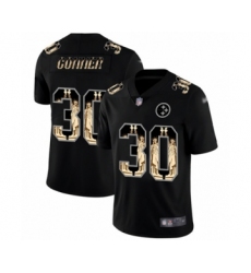 Men's Pittsburgh Steelers #30 James Conner Limited Black Statue of Liberty Football Jersey