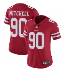 Women's Nike San Francisco 49ers #90 Earl Mitchell Elite Red Team Color NFL Jersey