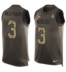 Men's Nike San Francisco 49ers #3 C. J. Beathard Limited Green Salute to Service Tank Top NFL Jersey