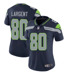 Women's Nike Seattle Seahawks #80 Steve Largent Elite Steel Blue Team Color NFL Jersey