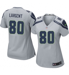 Women's Nike Seattle Seahawks #80 Steve Largent Game Grey Alternate NFL Jersey