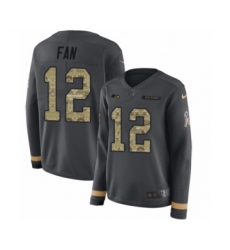 Women's Nike Seattle Seahawks 12th Fan Limited Black Salute to Service Therma Long Sleeve NFL Jersey