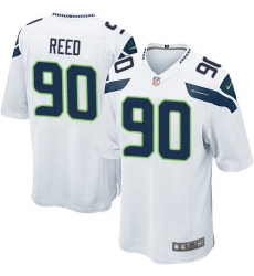Men's Nike Seattle Seahawks #90 Jarran Reed Game White NFL Jersey
