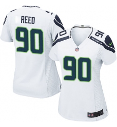 Women's Nike Seattle Seahawks #90 Jarran Reed Game White NFL Jersey