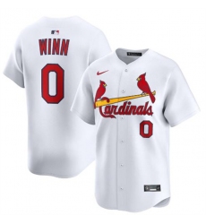 Men's St. Louis Cardinals #0 Masyn Winn White Home Limited Stitched Baseball Jersey