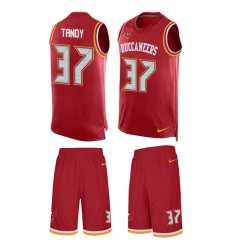 Men's Nike Tampa Bay Buccaneers #37 Keith Tandy Limited Red Tank Top Suit NFL Jersey