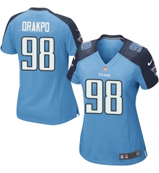 Women's Nike Tennessee Titans #98 Brian Orakpo Game Light Blue Team Color NFL Jersey