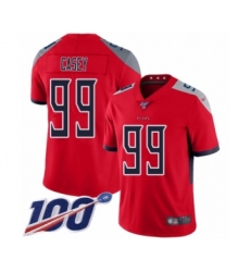 Men's Tennessee Titans #99 Jurrell Casey Limited Red Inverted Legend 100th Season Football Jersey