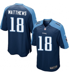 Men's Nike Tennessee Titans #18 Rishard Matthews Game Navy Blue Alternate NFL Jersey