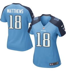 Women's Nike Tennessee Titans #18 Rishard Matthews Game Light Blue Team Color NFL Jersey