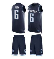 Men's Nike Tennessee Titans #6 Brett Kern Limited Navy Blue Tank Top Suit NFL Jersey