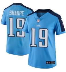 Women's Nike Tennessee Titans #19 Tajae Sharpe Elite Light Blue Team Color NFL Jersey