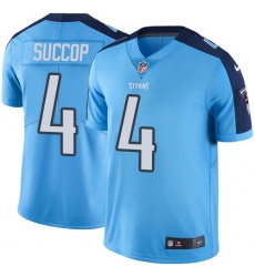 Youth Nike Tennessee Titans #4 Ryan Succop Elite Light Blue Team Color NFL Jersey