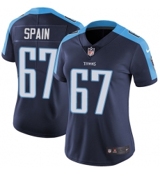 Women's Nike Tennessee Titans #67 Quinton Spain Elite Navy Blue Alternate NFL Jersey