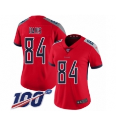 Women's Tennessee Titans #84 Corey Davis Limited Red Inverted Legend 100th Season Football Jersey