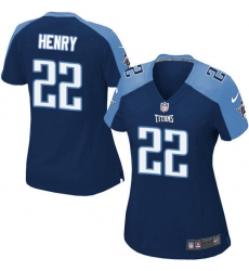 Women's Nike Tennessee Titans #22 Derrick Henry Game Navy Blue Alternate NFL Jersey