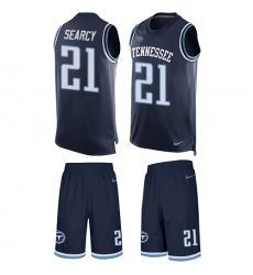 Men's Nike Tennessee Titans #21 Da'Norris Searcy Limited Navy Blue Tank Top Suit NFL Jersey