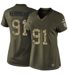 Women's Nike Washington Redskins #91 Ryan Kerrigan Elite Green Salute to Service NFL Jersey
