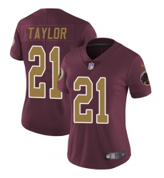 Women's Nike Washington Redskins #21 Sean Taylor Elite Burgundy Red/Gold Number Alternate 80TH Anniversary NFL Jersey