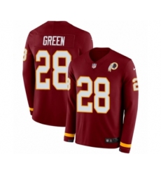 Men's Nike Washington Redskins #28 Darrell Green Limited Burgundy Therma Long Sleeve NFL Jersey