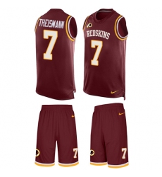 Men's Nike Washington Redskins #7 Joe Theismann Limited Burgundy Red Tank Top Suit NFL Jersey