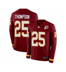 Men's Nike Washington Redskins #25 Chris Thompson Limited Burgundy Therma Long Sleeve NFL Jersey