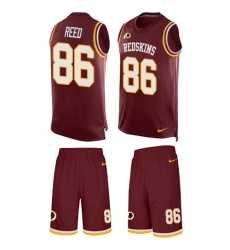 Men's Nike Washington Redskins #86 Jordan Reed Limited Burgundy Red Tank Top Suit NFL Jersey