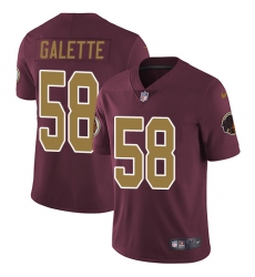 Youth Nike Washington Redskins #58 Junior Galette Elite Burgundy Red/Gold Number Alternate 80TH Anniversary NFL Jersey