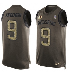 Men's Nike Washington Redskins #9 Sonny Jurgensen Limited Green Salute to Service Tank Top NFL Jersey