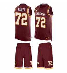 Men's Nike Washington Redskins #72 Dexter Manley Limited Burgundy Red Tank Top Suit NFL Jersey