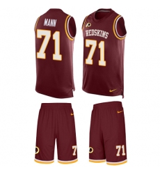 Men's Nike Washington Redskins #71 Charles Mann Limited Burgundy Red Tank Top Suit NFL Jersey