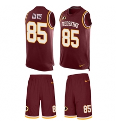 Men's Nike Washington Redskins #85 Vernon Davis Limited Burgundy Red Tank Top Suit NFL Jersey