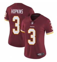 Women's Nike Washington Redskins #3 Dustin Hopkins Elite Burgundy Red Team Color NFL Jersey