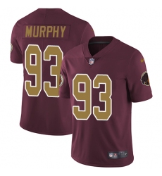 Youth Nike Washington Redskins #93 Trent Murphy Elite Burgundy Red/Gold Number Alternate 80TH Anniversary NFL Jersey
