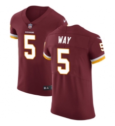 Men's Nike Washington Redskins #5 Tress Way Elite Burgundy Red Team Color NFL Jersey