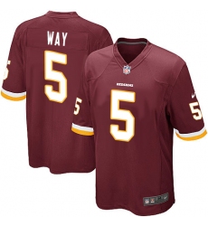 Men's Nike Washington Redskins #5 Tress Way Game Burgundy Red Team Color NFL Jersey