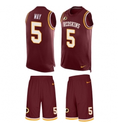 Men's Nike Washington Redskins #5 Tress Way Limited Burgundy Red Tank Top Suit NFL Jersey