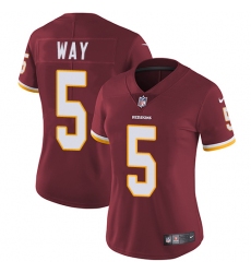 Women's Nike Washington Redskins #5 Tress Way Elite Burgundy Red Team Color NFL Jersey