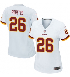 Women's Nike Washington Redskins #26 Clinton Portis Game White NFL Jersey