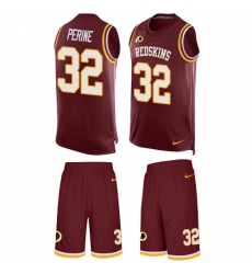 Men's Nike Washington Redskins #32 Samaje Perine Limited Burgundy Red Tank Top Suit NFL Jersey