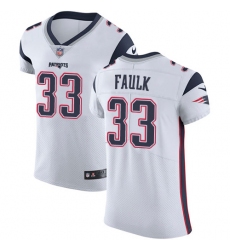 Men's Nike New England Patriots #33 Kevin Faulk White Vapor Untouchable Elite Player NFL Jersey