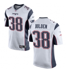 Men's Nike New England Patriots #38 Brandon Bolden Game White NFL Jersey