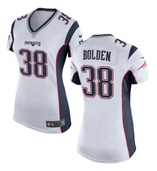 Women's Nike New England Patriots #38 Brandon Bolden Game White NFL Jersey