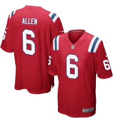 Men's Nike New England Patriots #6 Ryan Allen Game Red Alternate NFL Jersey
