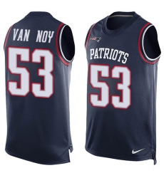 Men's Nike New England Patriots #53 Kyle Van Noy Limited Navy Blue Player Name & Number Tank Top NFL Jersey