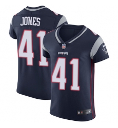 Men's Nike New England Patriots #41 Cyrus Jones Navy Blue Team Color Vapor Untouchable Elite Player NFL Jersey