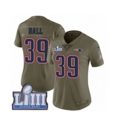 Women's Nike New England Patriots #39 Montee Ball Limited Olive 2017 Salute to Service Super Bowl LIII Bound NFL Jersey