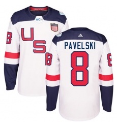 Youth Adidas Team USA #8 Joe Pavelski Authentic White Home 2016 World Cup Ice Hockey Jersey